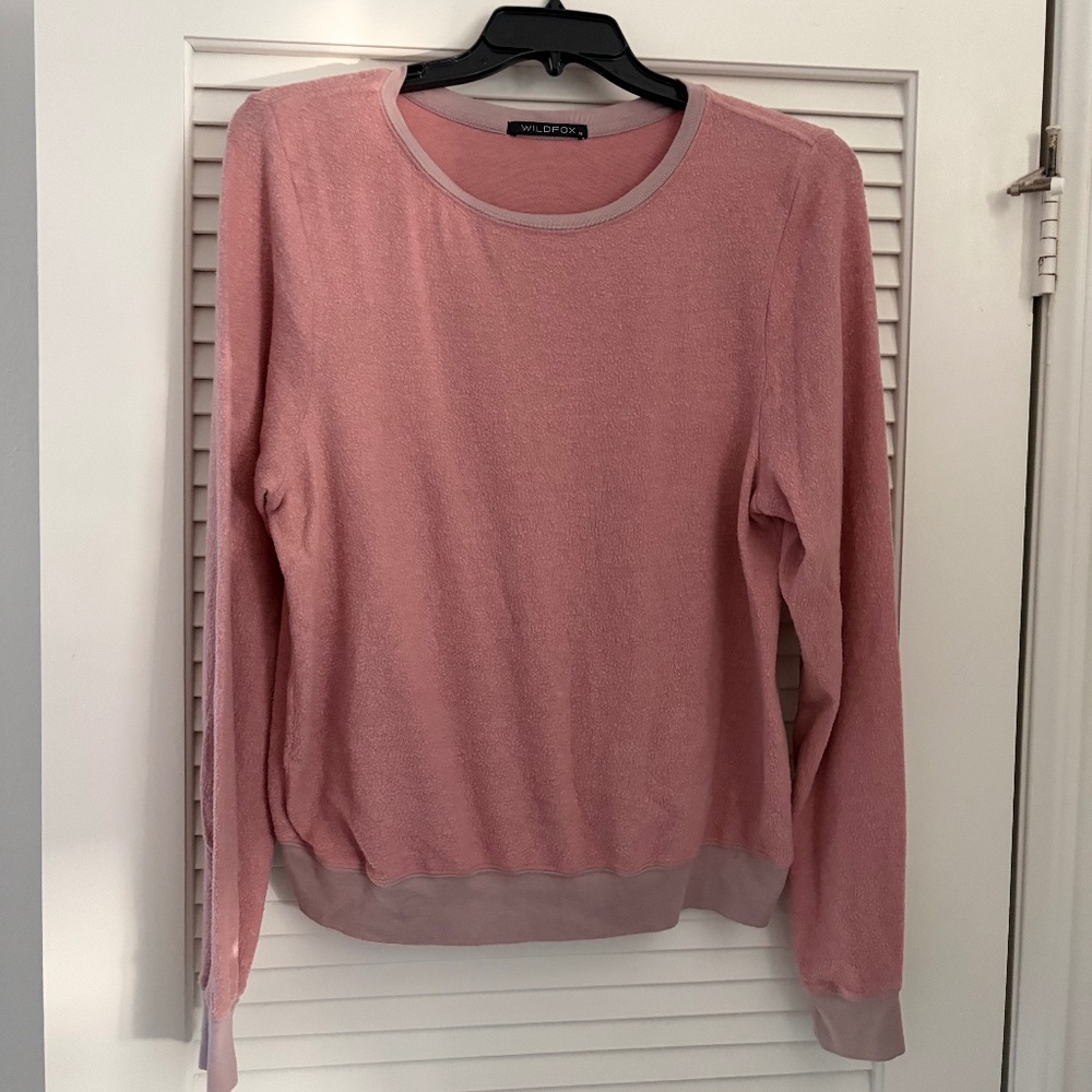Wildfox Baggy Beach Jumper – Pink (Size Medium)
